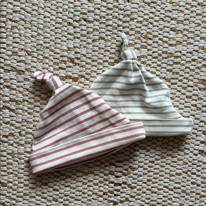 Pehr striped knotted baby hats